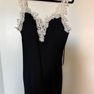 Forever 21 Black and White Lace Trim Mini Dress